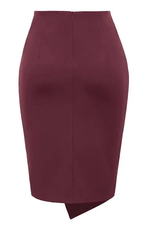 Draped Asymmetrical Fashion Pleated Skirt