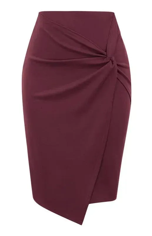 Draped Asymmetrical Fashion Pleated Skirt