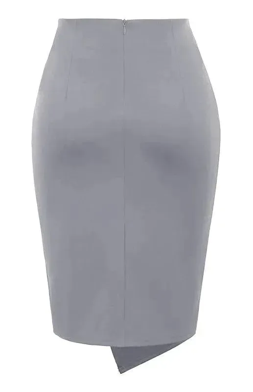 Draped Asymmetrical Fashion Pleated Skirt