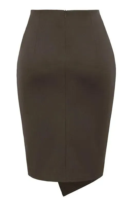 Draped Asymmetrical Fashion Pleated Skirt