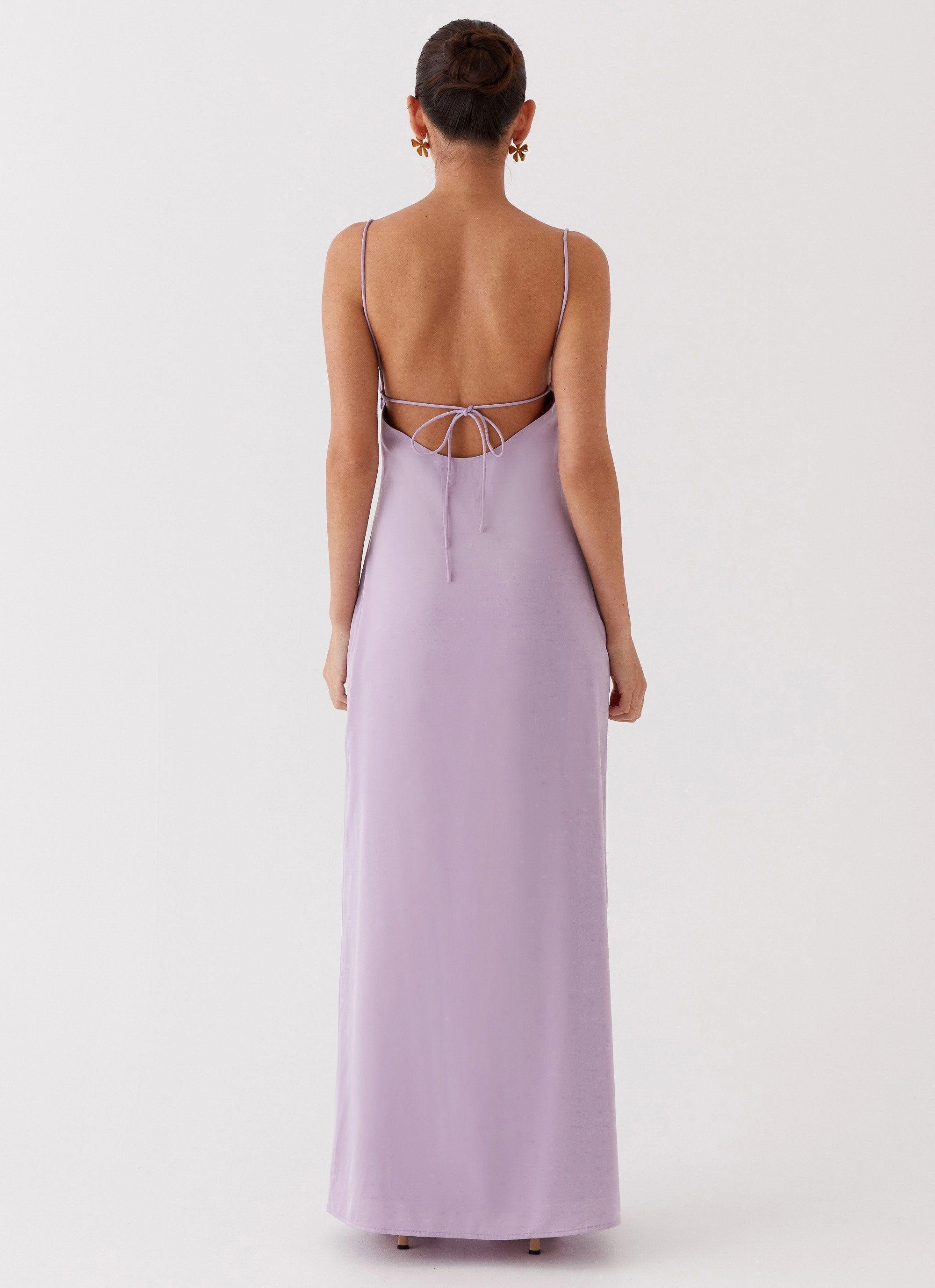 Dream Sight Lace Satin Maxi Dress - Lilac