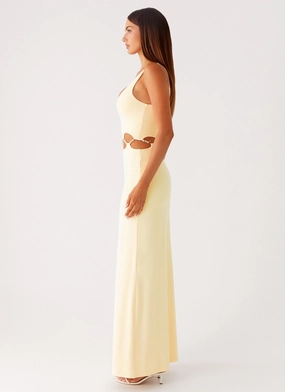 Dreamboat Beaded Maxi Dress - Yellow Dreamboat Beaded Maxi Dress - Yellow