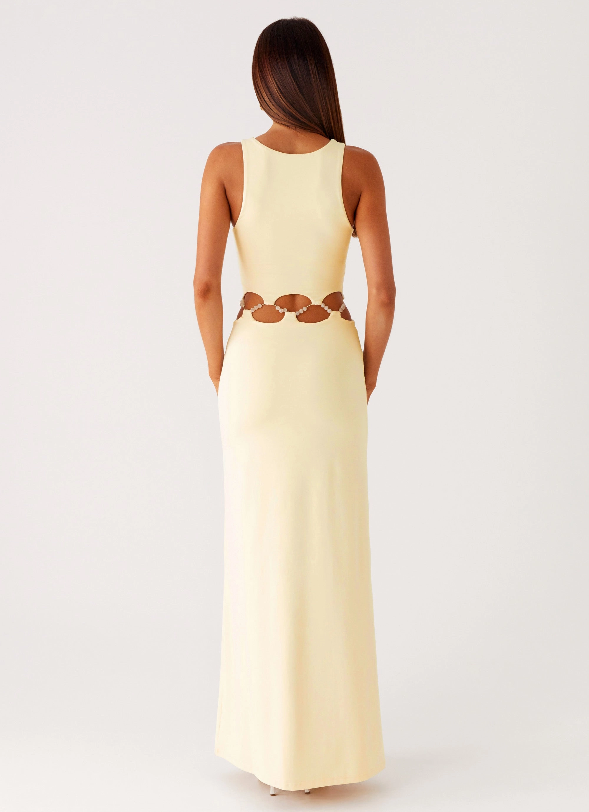 Dreamboat Beaded Maxi Dress - Yellow