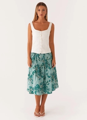 Dreamscape Midi Skirt - Cloud Nine Floral Dreamscape Midi Skirt - Cloud Nine Floral