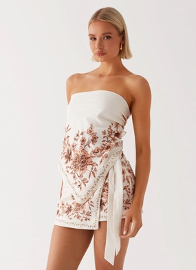 Dreamy Days Wrap Tie Side Mini Skirt - Ivory Dreamy Days Wrap Tie Side Mini Skirt - Ivory