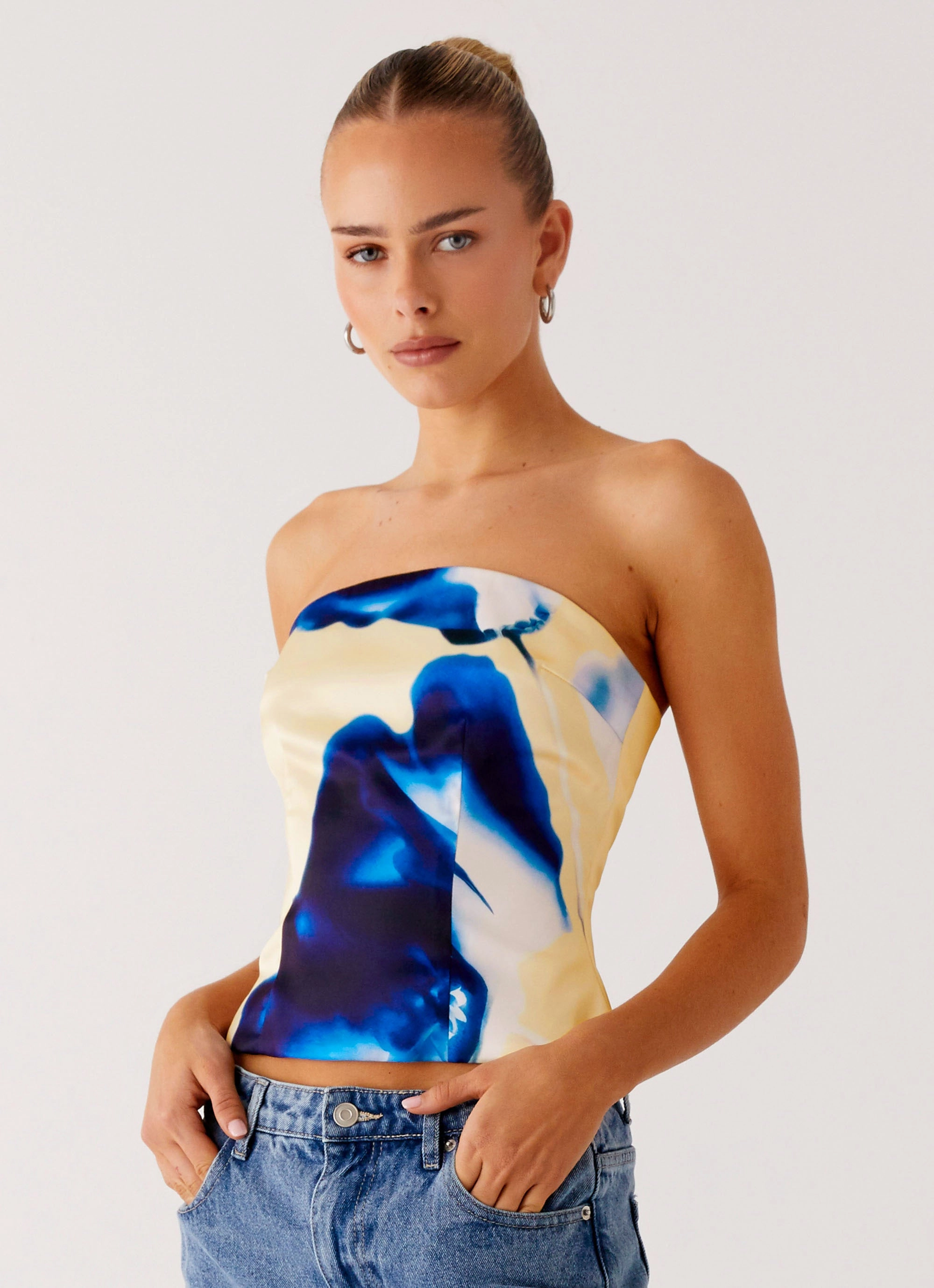 Dreamy Skies Strapless Top - Heirloom Floral