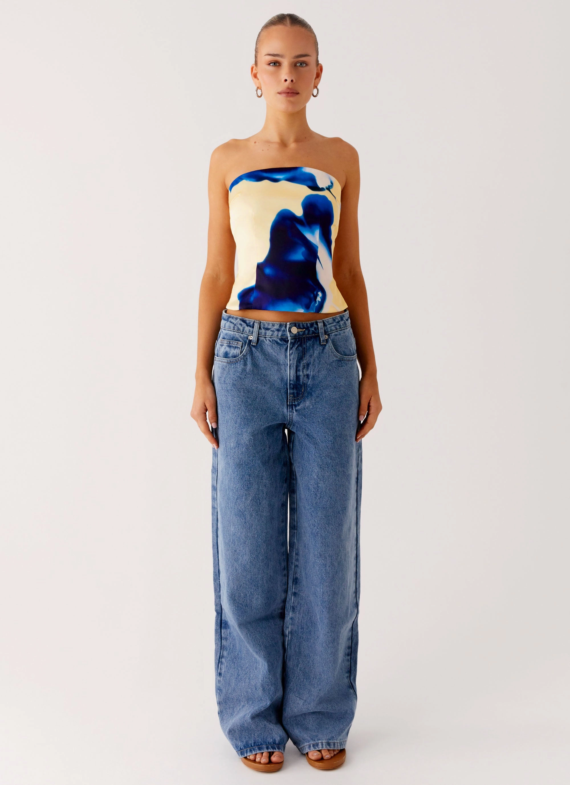 Dreamy Skies Strapless Top - Heirloom Floral