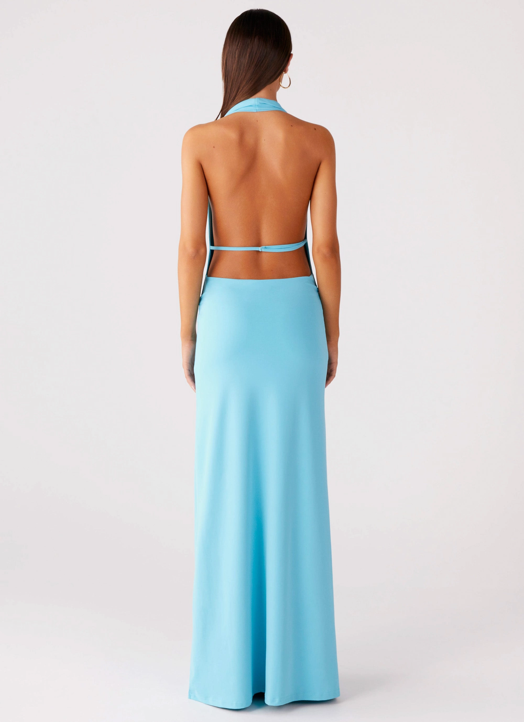 Driftwood Cowl Maxi Dress - Turquoise