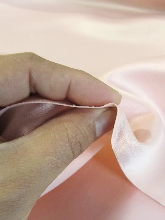 Dull Bridal Satin Fabric / Coral / Sold By The Yard