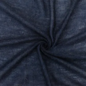 Dusty Navy Solid Stretch Poly-Wool Jersey Knit Fabric