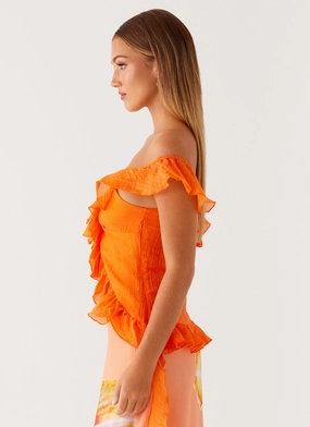 Dylan Off Shoulder Top - Orange Dylan Off Shoulder Top - Orange