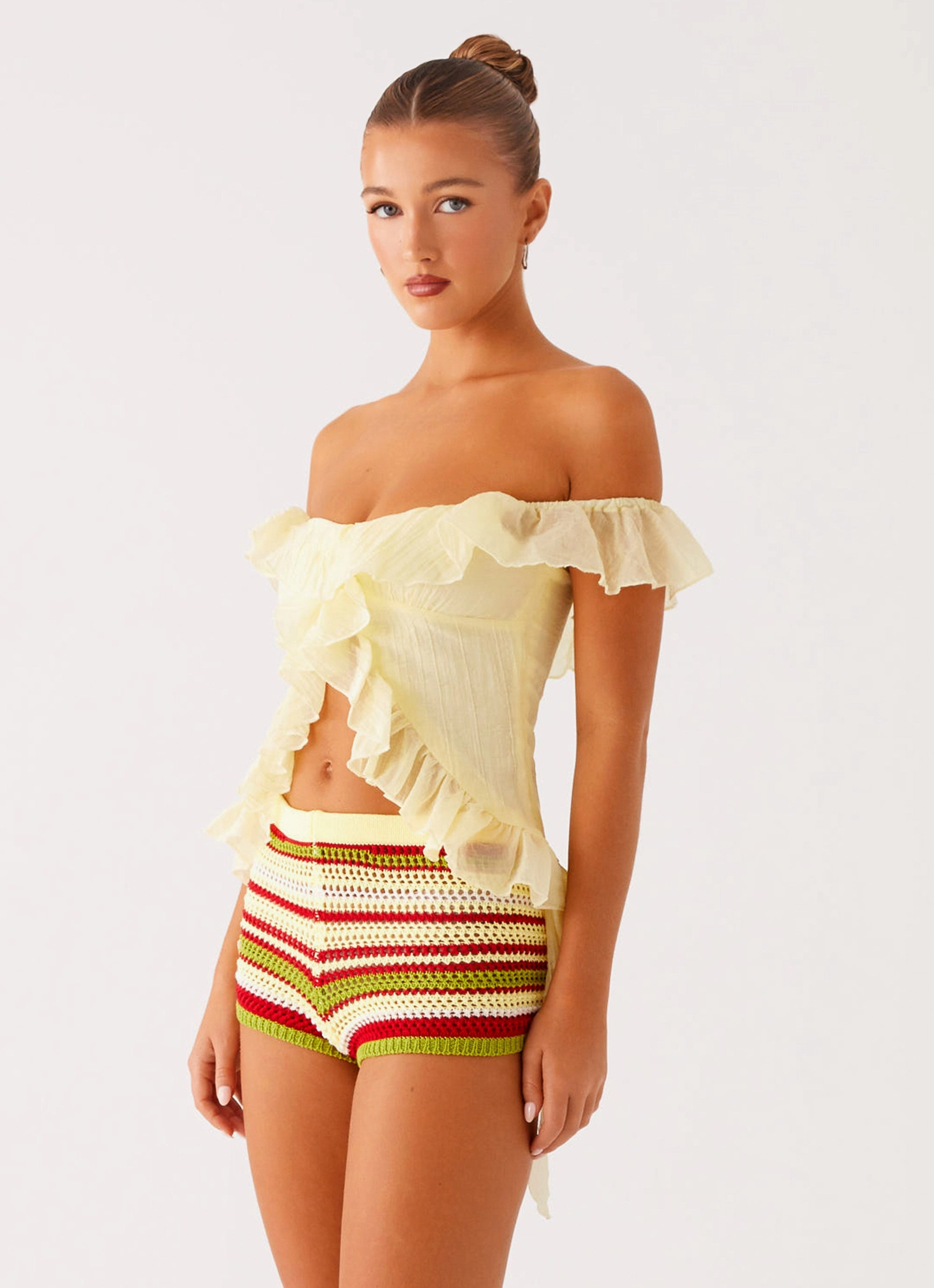 Dylan Off Shoulder Top - Yellow