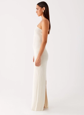 Easton Knit Maxi Dress - White Easton Knit Maxi Dress - White