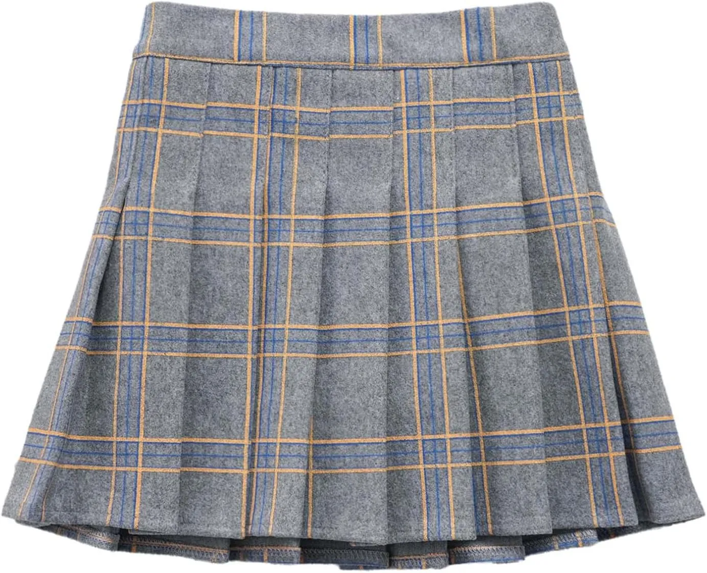 easyforever Kids Girls Plaid A-Line Pleated Mini Skirts School Uniform Skirts Skater Tennis Scooter Skirts Skorts