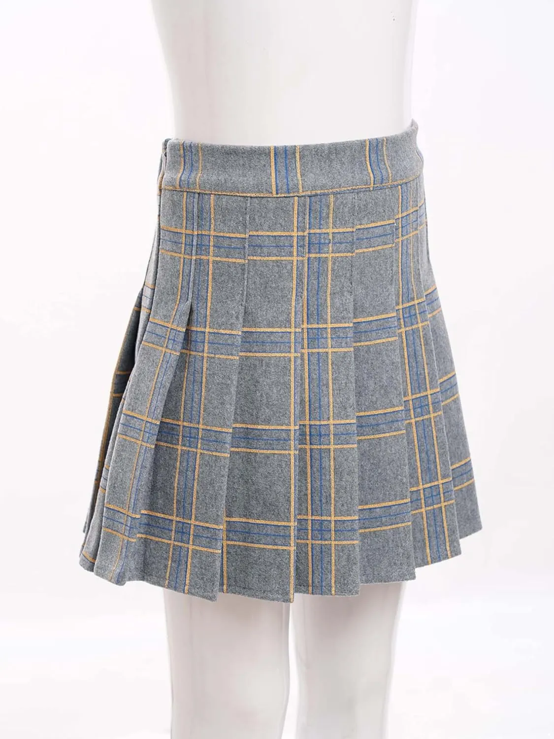 easyforever Kids Girls Plaid A-Line Pleated Mini Skirts School Uniform Skirts Skater Tennis Scooter Skirts Skorts