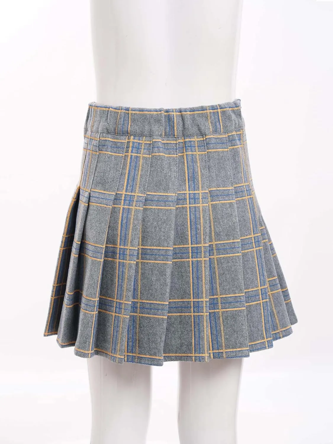 easyforever Kids Girls Plaid A-Line Pleated Mini Skirts School Uniform Skirts Skater Tennis Scooter Skirts Skorts