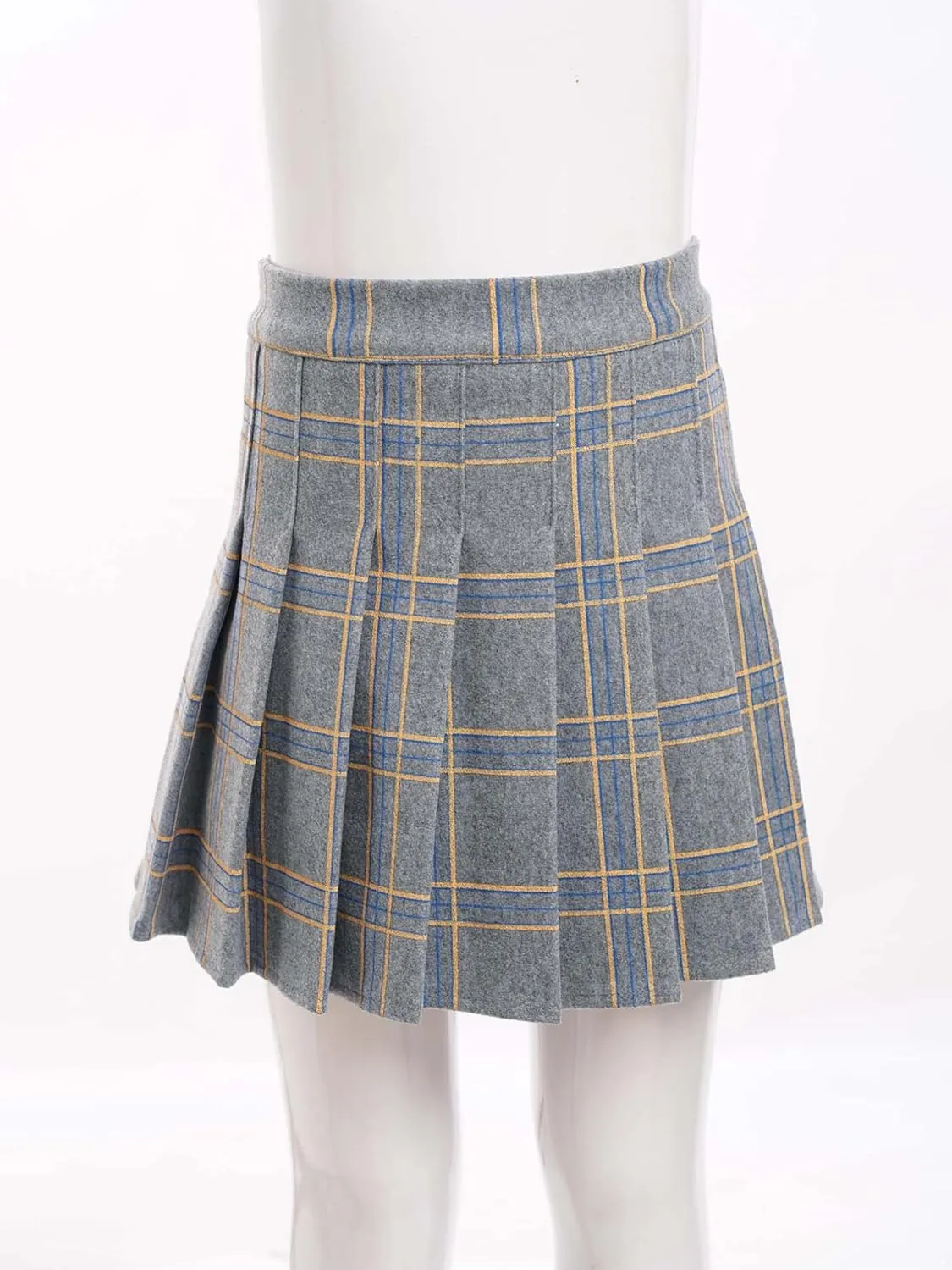 easyforever Kids Girls Plaid A-Line Pleated Mini Skirts School Uniform Skirts Skater Tennis Scooter Skirts Skorts