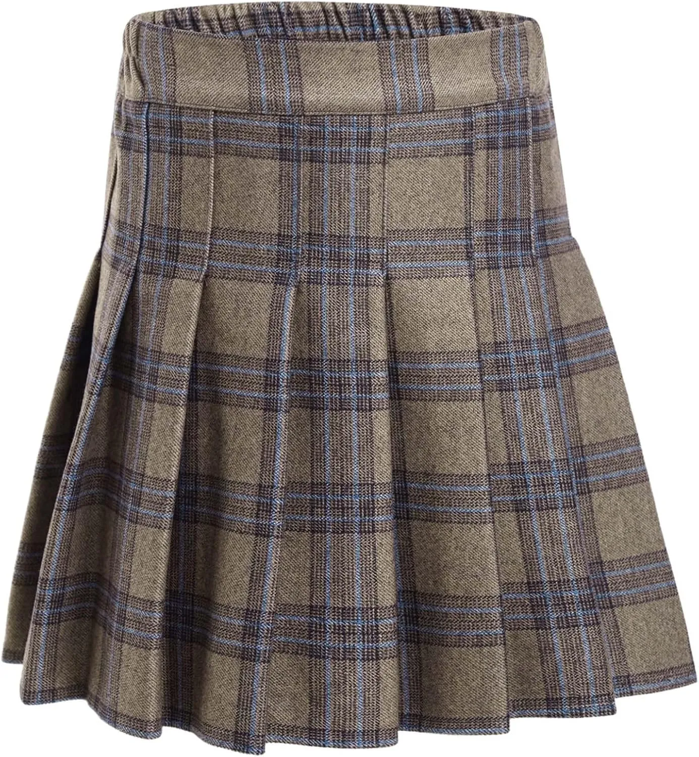 easyforever Kids Girls Plaid A-Line Pleated Mini Skirts School Uniform Skirts Skater Tennis Scooter Skirts Skorts