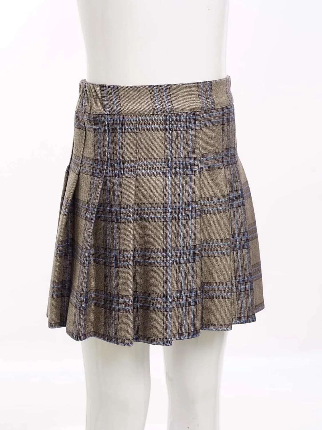 easyforever Kids Girls Plaid A-Line Pleated Mini Skirts School Uniform Skirts Skater Tennis Scooter Skirts Skorts