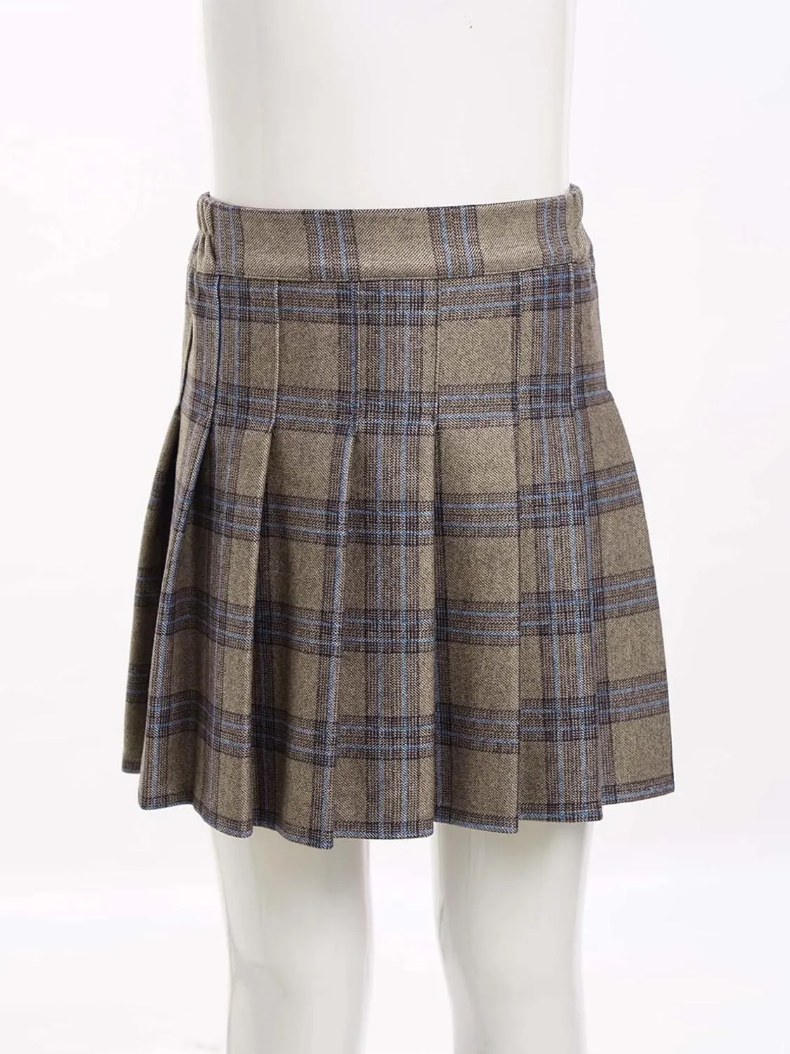 easyforever Kids Girls Plaid A-Line Pleated Mini Skirts School Uniform Skirts Skater Tennis Scooter Skirts Skorts