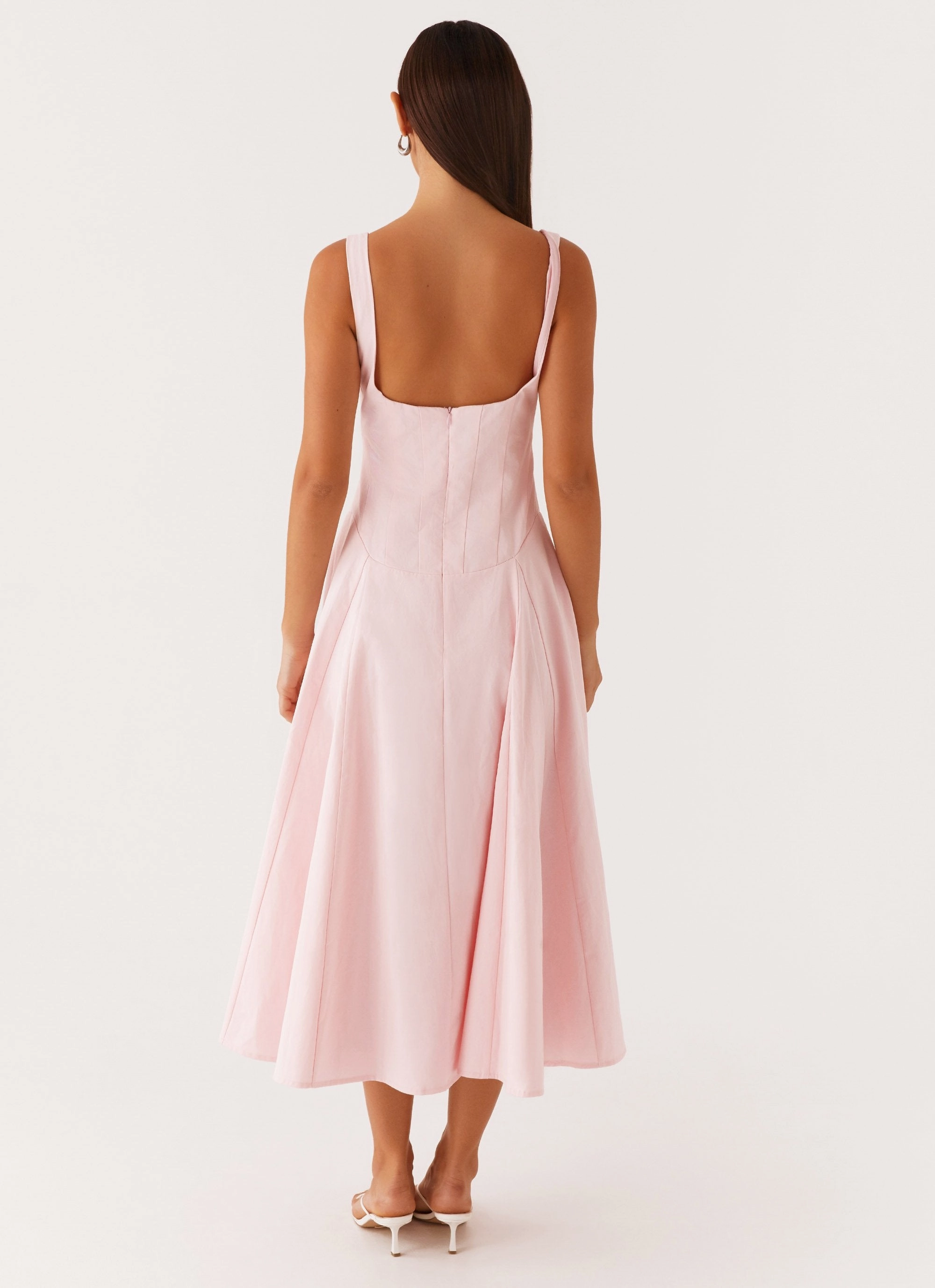 Ebony Midi Dress - Pastel Pink