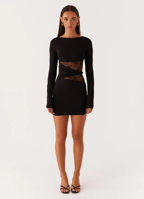 Echo Long Sleeve Mini Dress - Black Echo Long Sleeve Mini Dress - Black