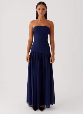 Eden Strapless Maxi Dress - Navy Eden Strapless Maxi Dress - Navy