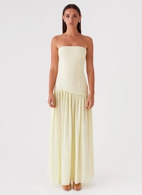 Eden Strapless Maxi Dress - Yellow Eden Strapless Maxi Dress - Yellow