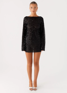 Edessa Sequin Mini Dress - Black Edessa Sequin Mini Dress - Black