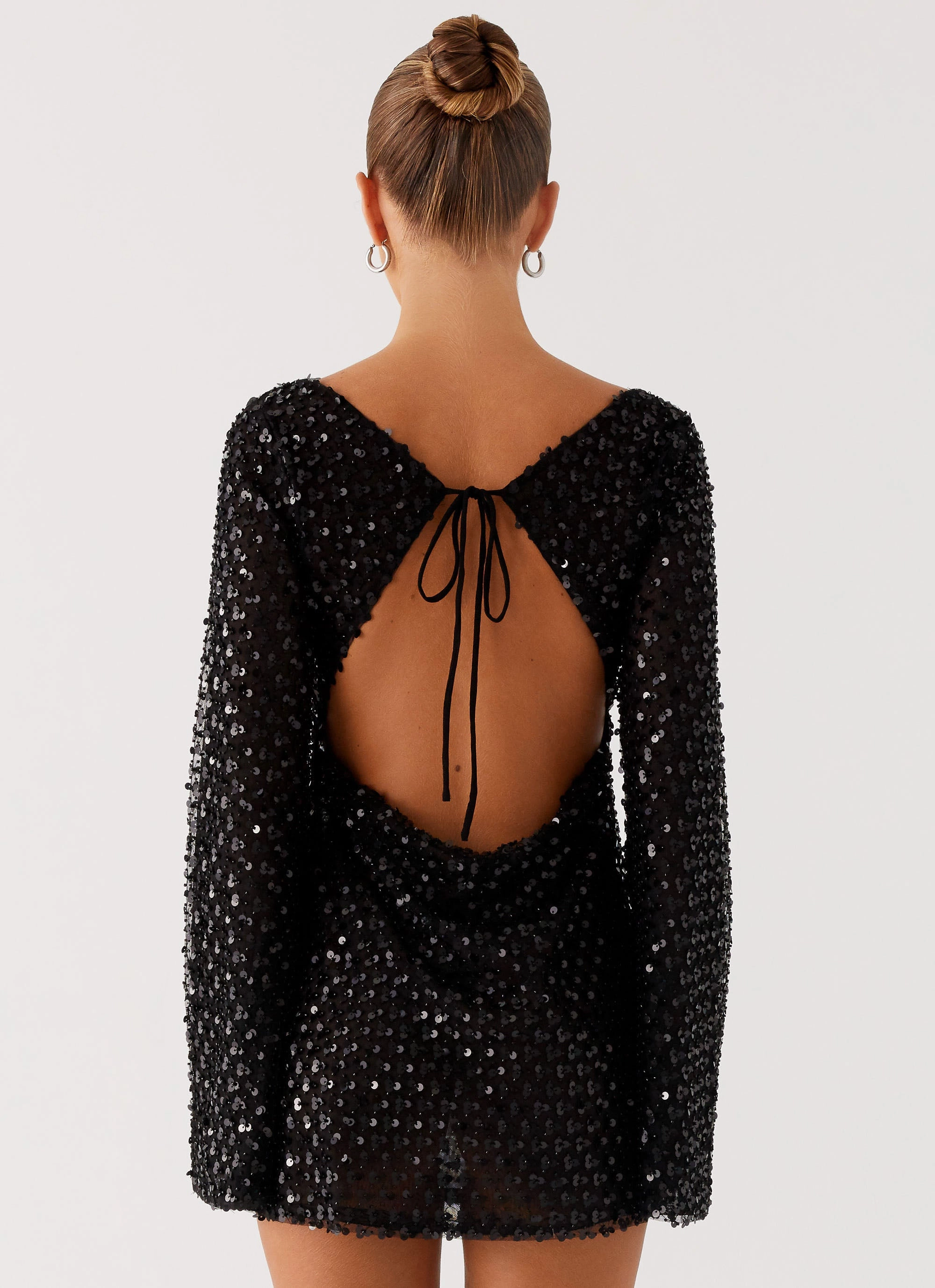 Edessa Sequin Mini Dress - Black