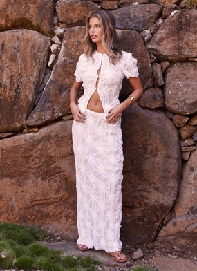 Effortlessly Low Rise Maxi Skirt - Ivory Effortlessly Low Rise Maxi Skirt - Ivory