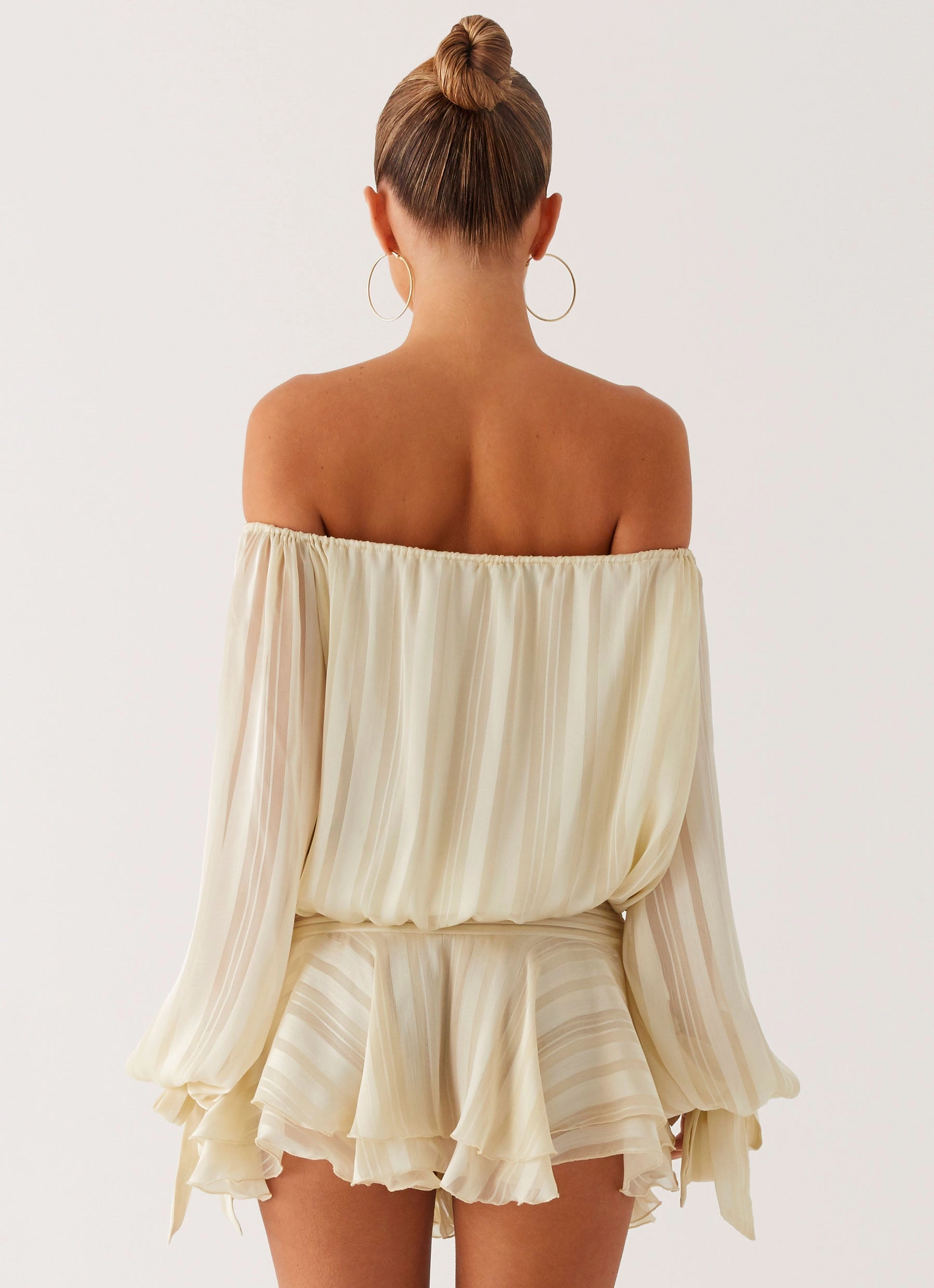 Eira Balloon Sleeve Mini Dress - Ivory