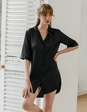 Ekouaer Boyfriend Style Sexy Silk Nightgown (US Only)