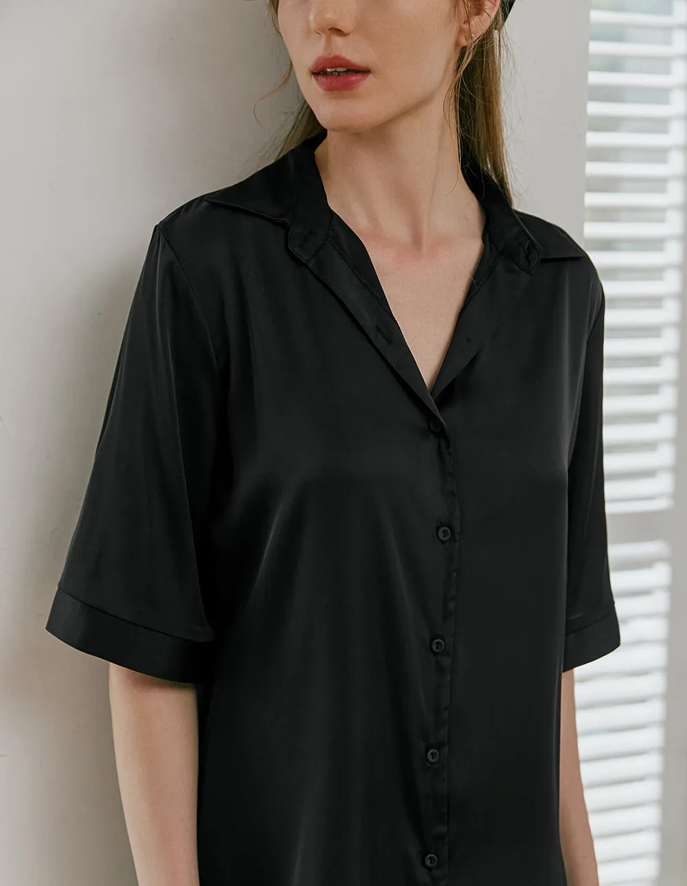 Ekouaer Boyfriend Style Sexy Silk Nightgown (US Only)