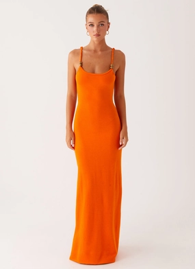Elaina Knit Maxi Dress - Orange Elaina Knit Maxi Dress - Orange