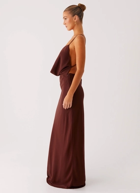Elation Cowl Neck Maxi Dress - Chocolate Elation Cowl Neck Maxi Dress - Chocolate