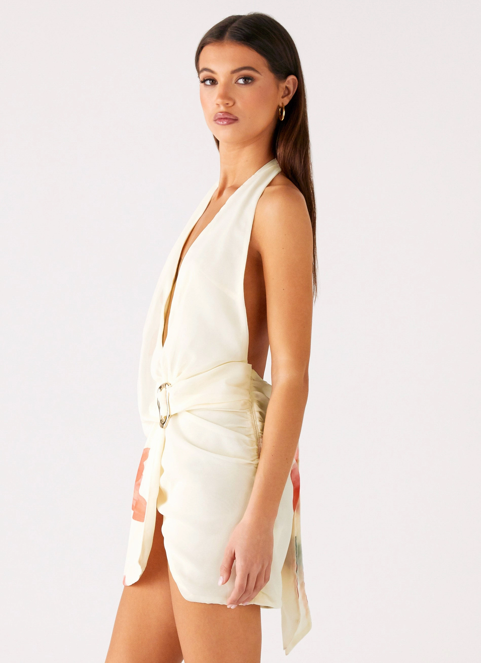 Eleanora Plunge Mini Dress - Siena Floral