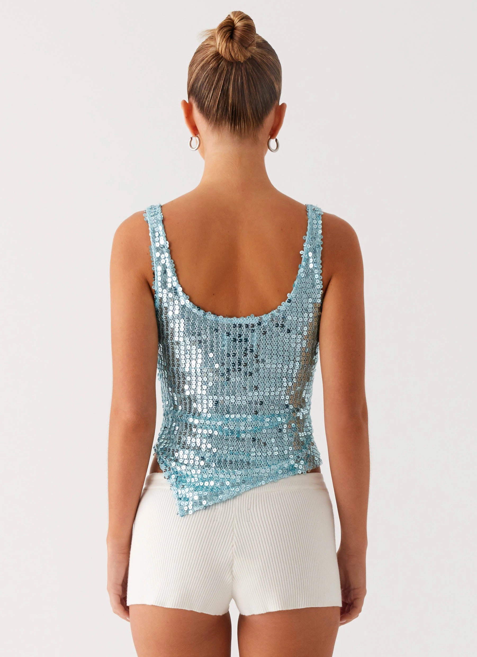 Electra Sequin Tank - Turquoise
