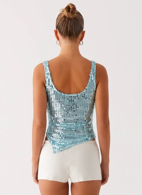 Electra Sequin Tank - Turquoise Electra Sequin Tank - Turquoise