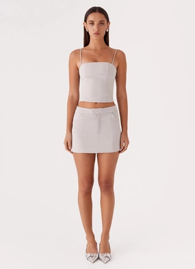 Eliana Suit Mini Skirt - Grey Eliana Suit Mini Skirt - Grey