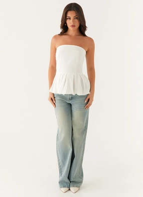 Ellen Bubble Hem Top - Ivory Ellen Bubble Hem Top - Ivory