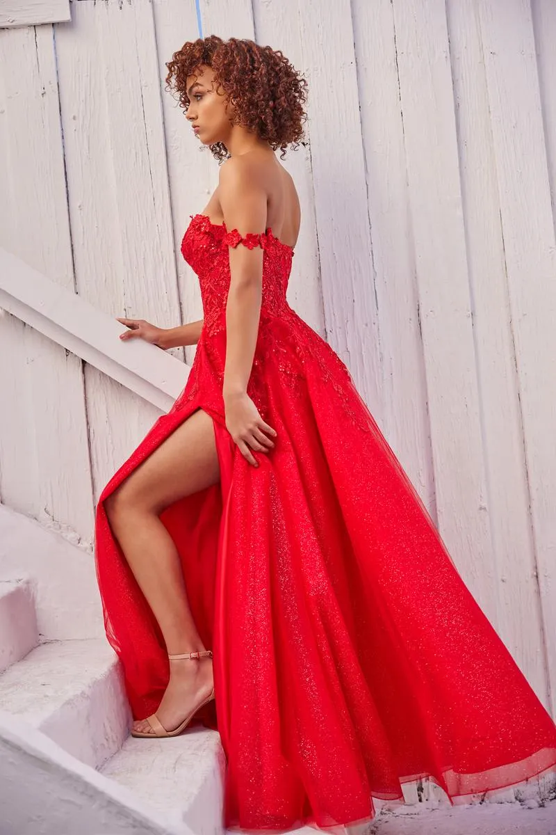 Ellie Wilde A-Line Off Shoulder Prom Dress EW35101