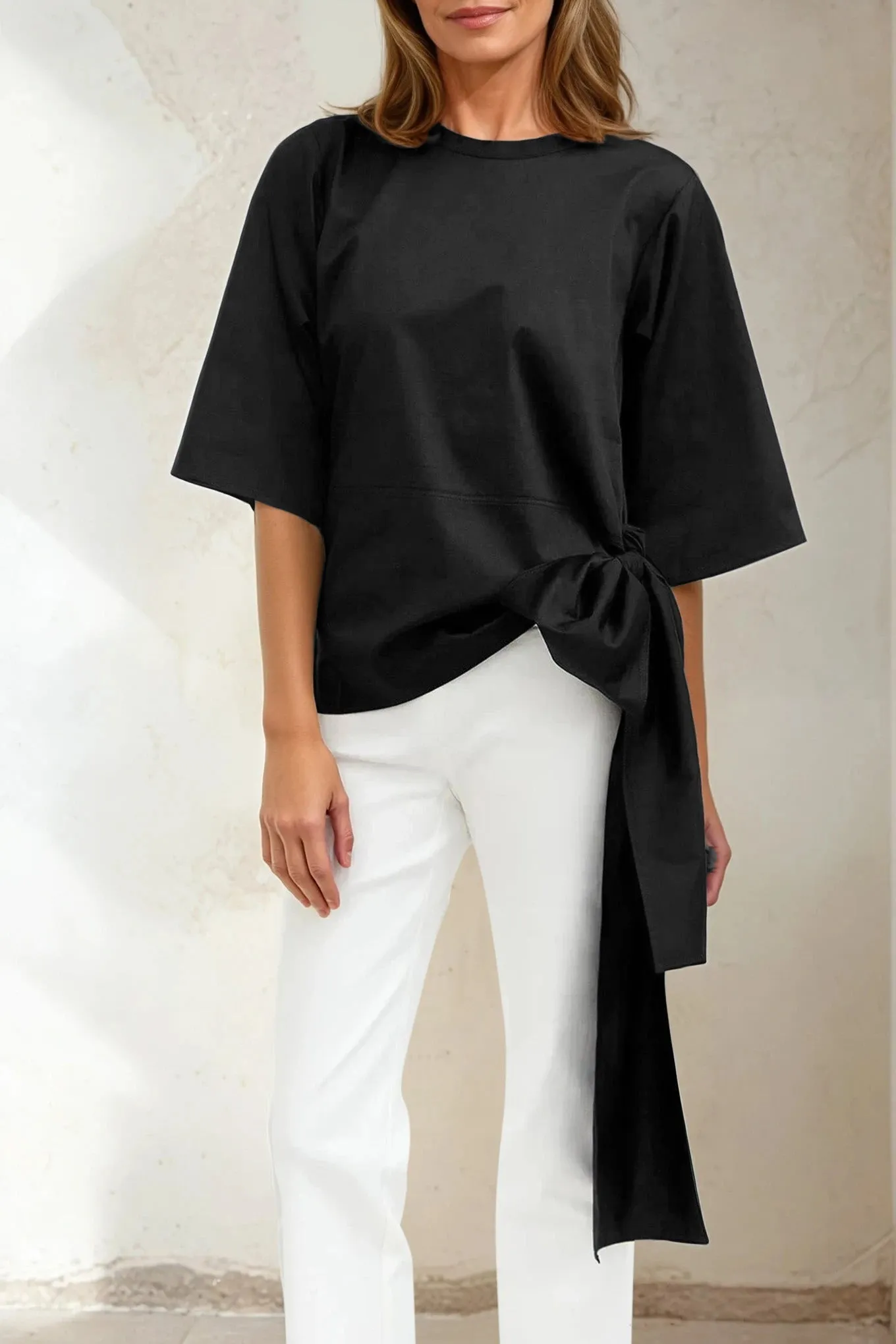 ELNORA TOP IN ITALIAN STRETCH COTTON