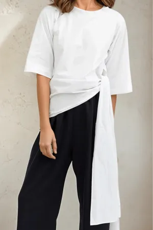 ELNORA TOP IN ITALIAN STRETCH COTTON ELNORA TOP IN ITALIAN STRETCH COTTON