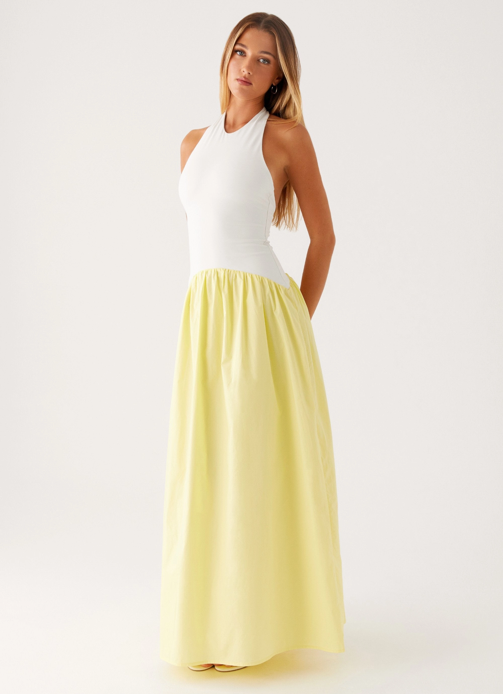 Elora Maxi Dress - Yellow Spliced