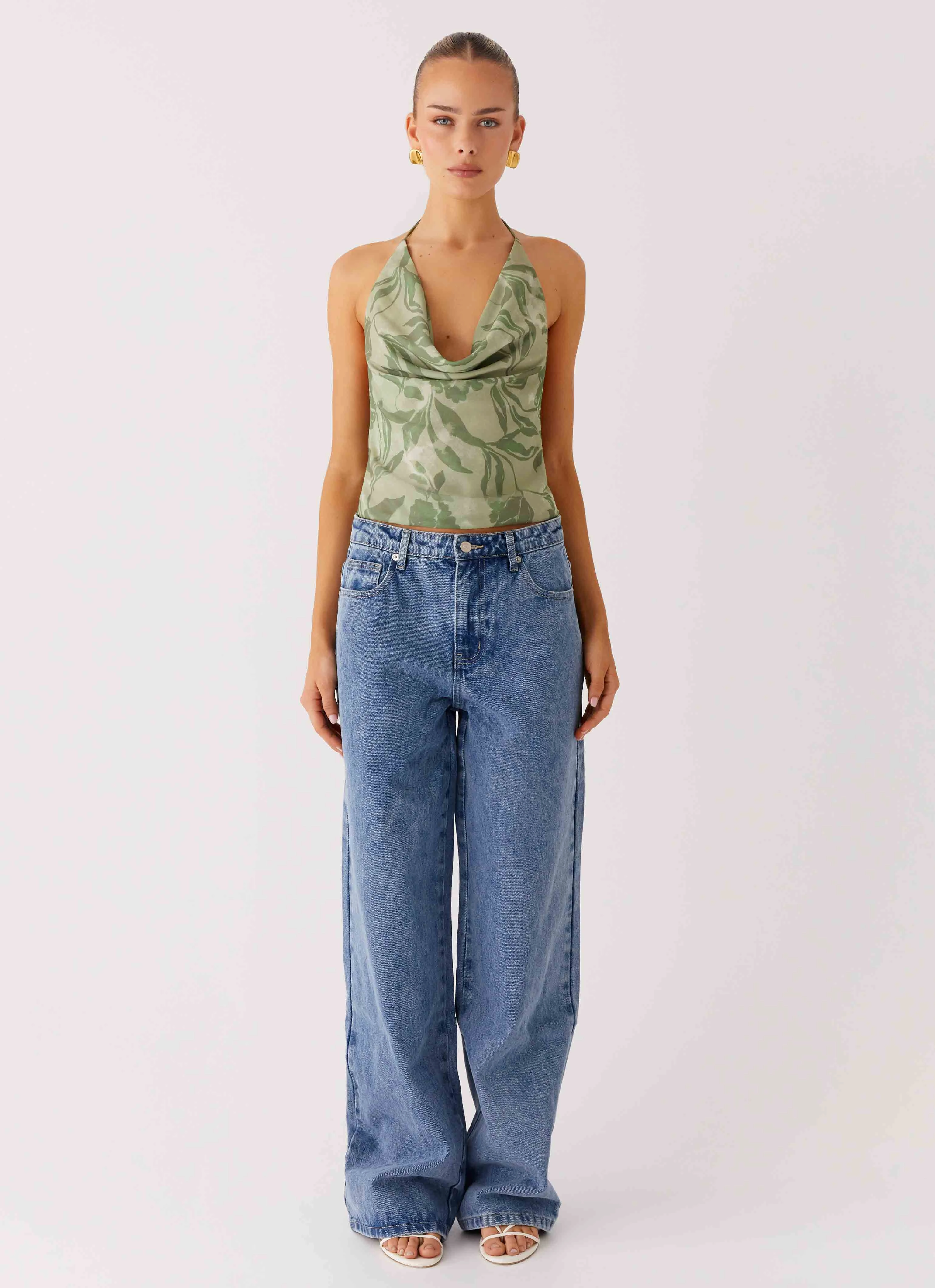 Elspeth Cowl Top - Jade Fern