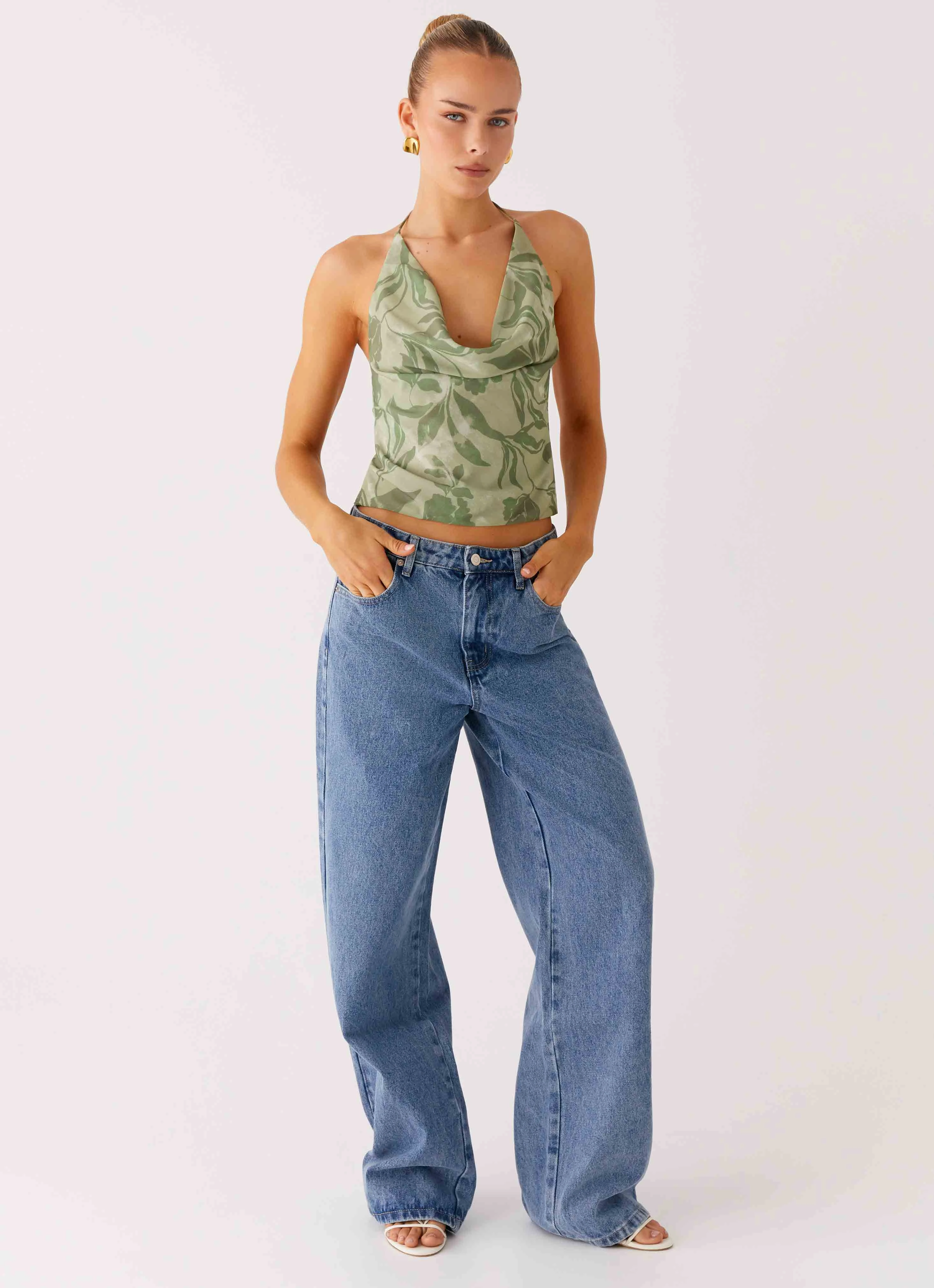 Elspeth Cowl Top - Jade Fern