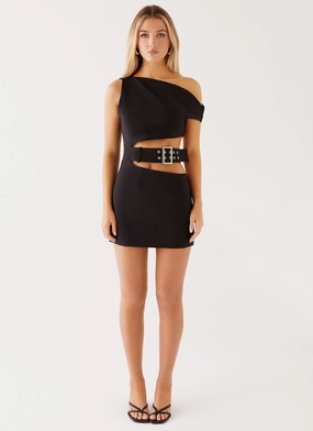 Elvira Belt Mini Dress - Black Elvira Belt Mini Dress - Black