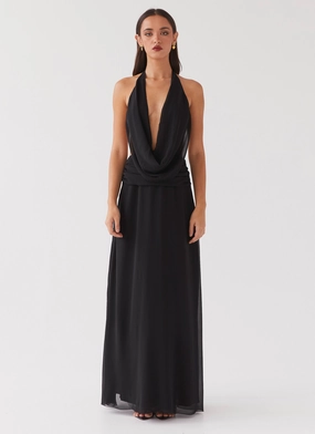 Elysia Chiffon Maxi Dress - Black Elysia Chiffon Maxi Dress - Black