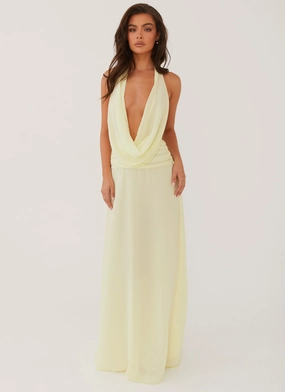 Elysia Chiffon Maxi Dress - Lemon Elysia Chiffon Maxi Dress - Lemon